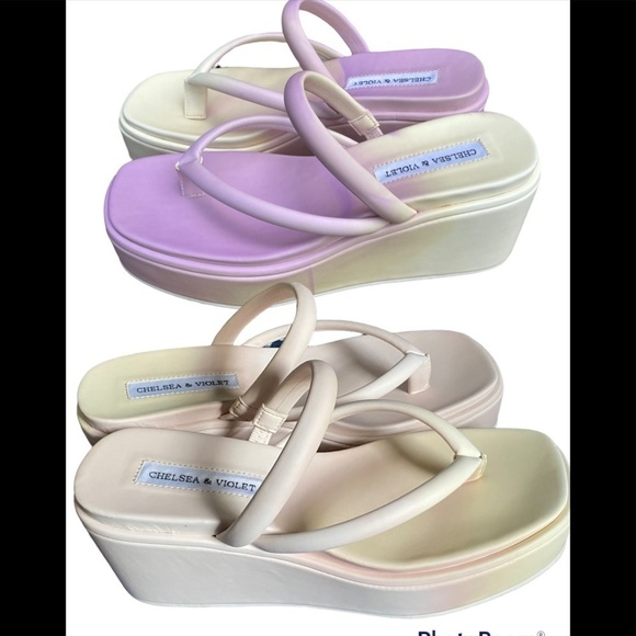 Chelsea and Violet uv reactive color change platform sandals 6 - Picture 1 of 10